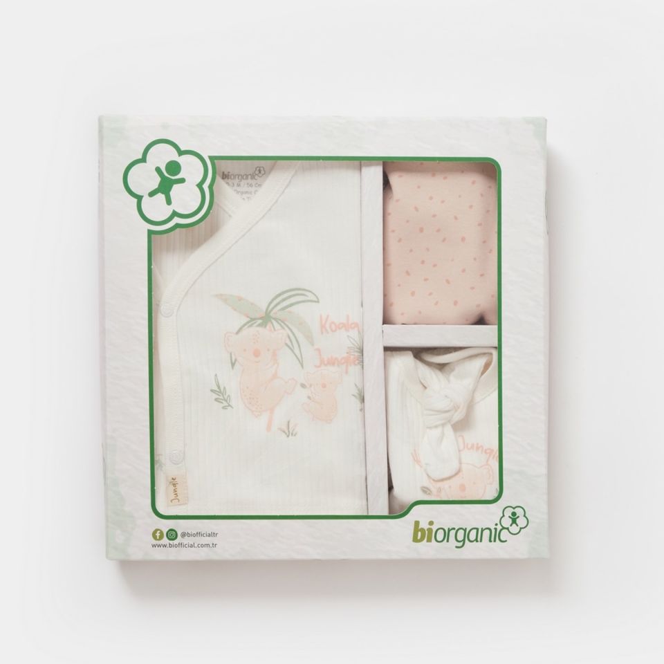 Bibaby Biorganic Koala Jungle 5'Li Hastane Çıkış Seti 62325 Pembe