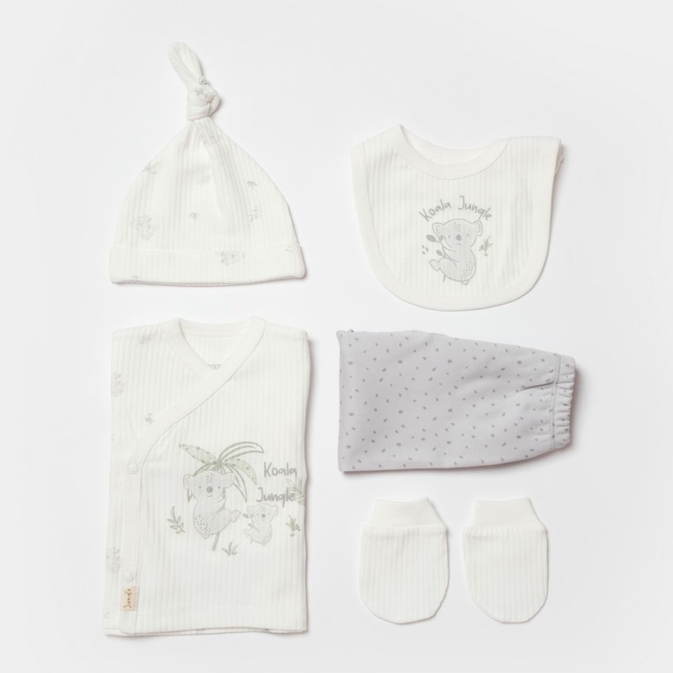 Bibaby Biorganic Koala Jungle 5'Li Hastane Çıkış Seti 62325 Gri