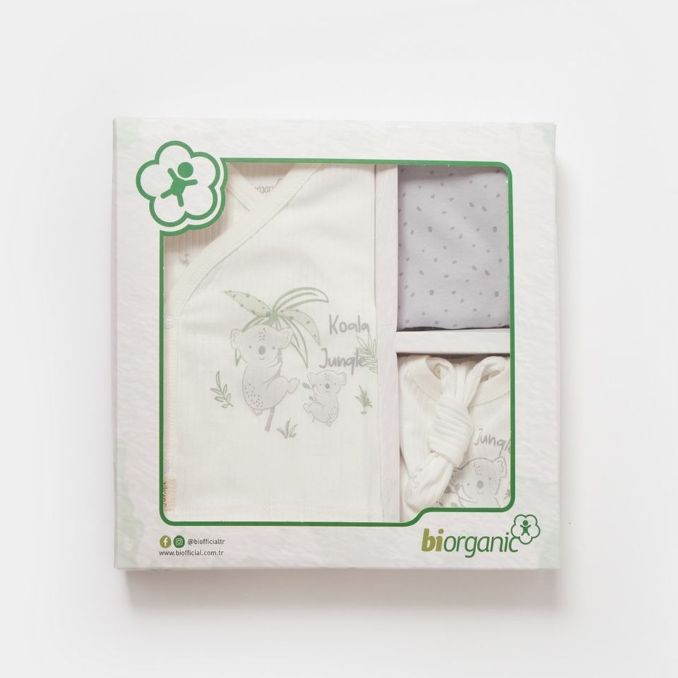 Bibaby Biorganic Koala Jungle 5'Li Hastane Çıkış Seti 62325 Gri