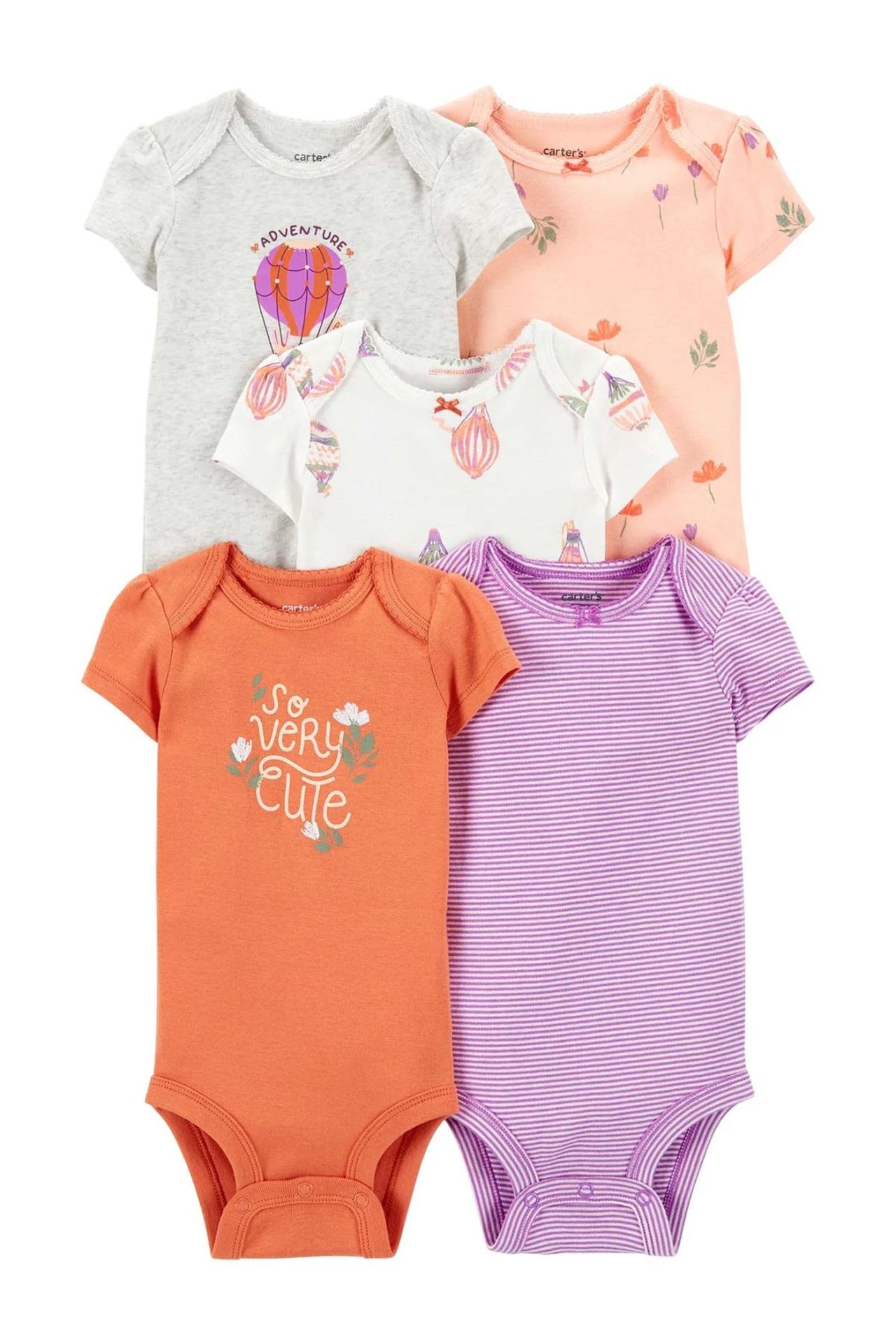 Carter's Layette Kız Bebek Kısa Kol Body 1P567010 Karışık Renkli