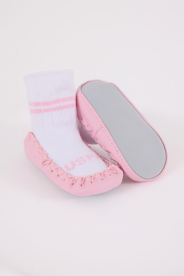 U.S. Polo Assn Çarık Çorap USB2800 Beyaz-Pembe