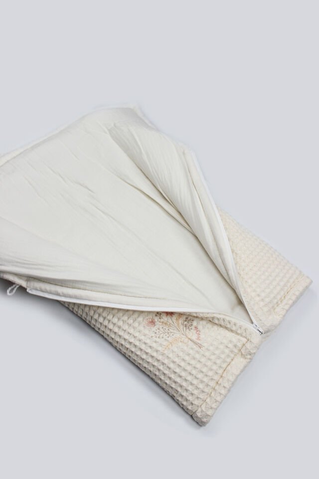 Bistyle Fermuarlı Natural Life Pike Battaniye Girl 70113 Ekru