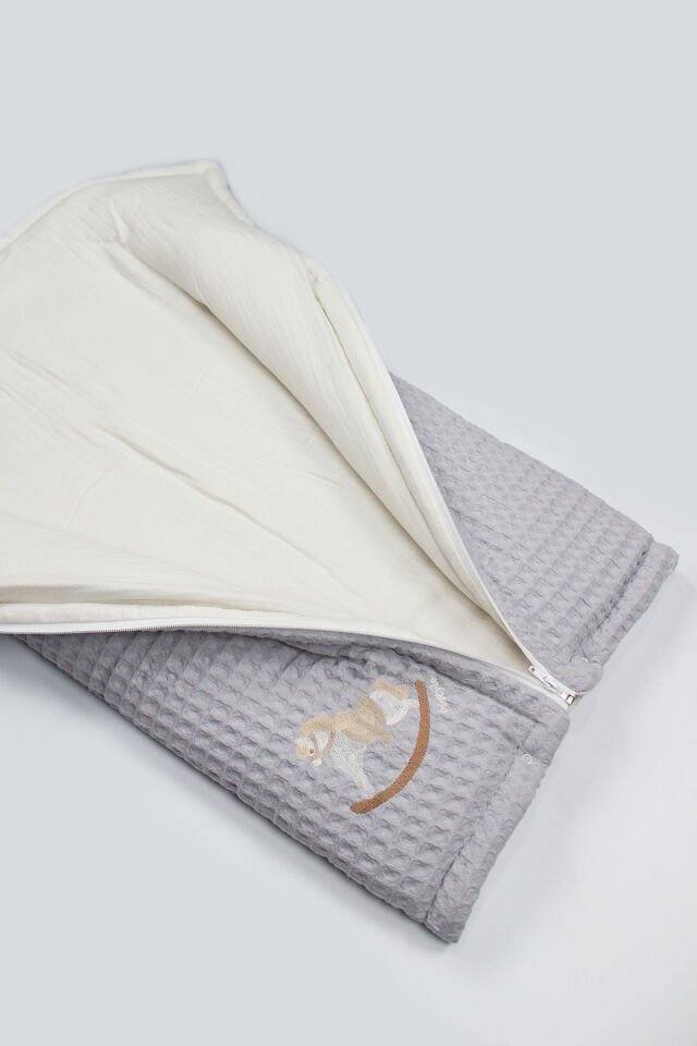 Bistyle Fermuarlı Natural Life Pike Battaniye Boy 70114 Gri