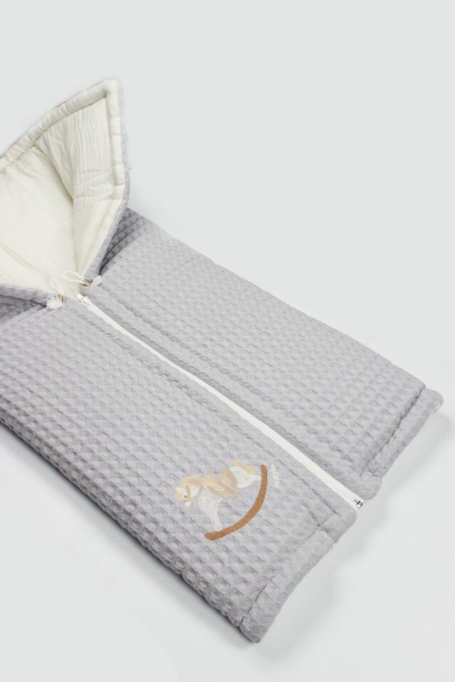 Bistyle Fermuarlı Natural Life Pike Battaniye Boy 70114 Gri