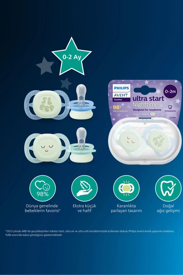 Philips Avent Ultra Start Gece Emzik 0-2 Ay