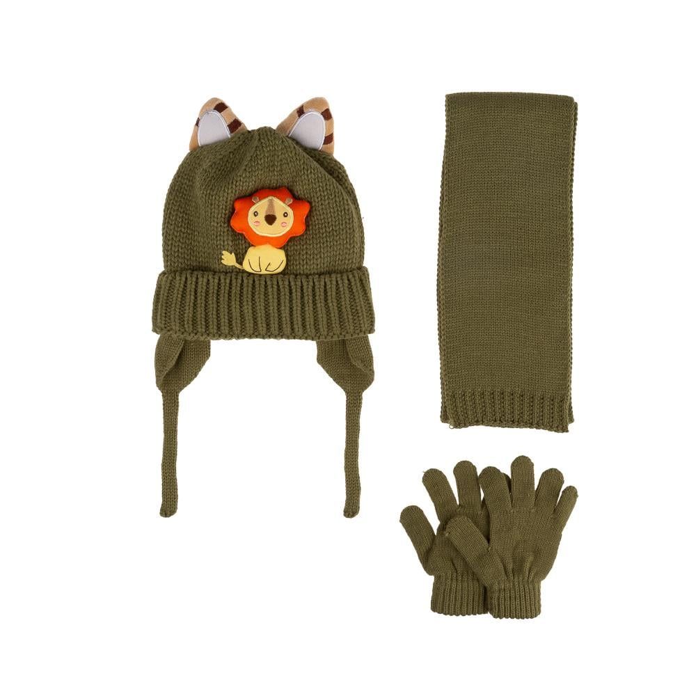 Kitti Bebe Erkek Atkı Bere Eldiven Takım (1-4 Yaş) K24160-08 Yeşil