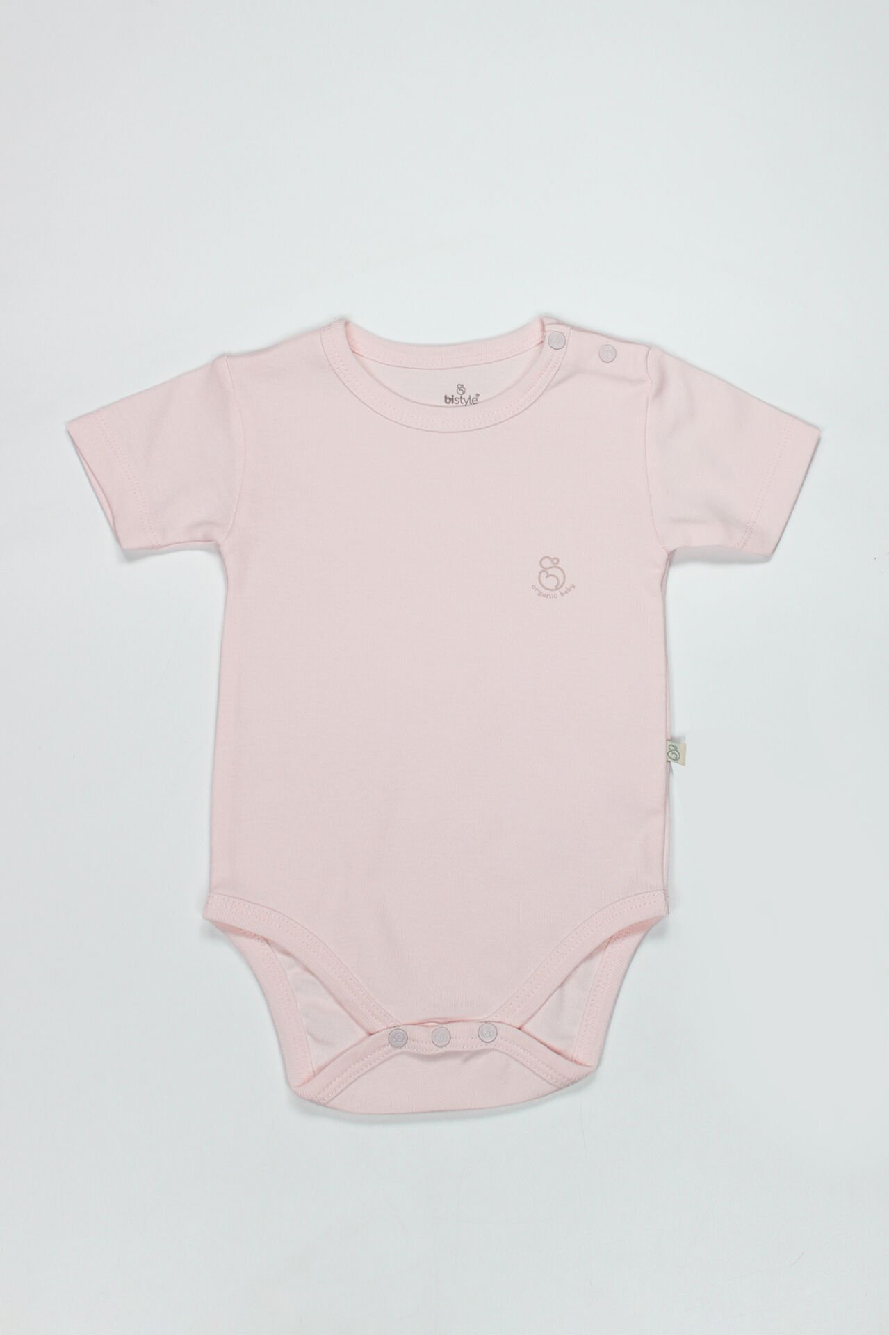 Bistyle Organik Natural Basic Style Yarım Kol Body BS17103 Pembe