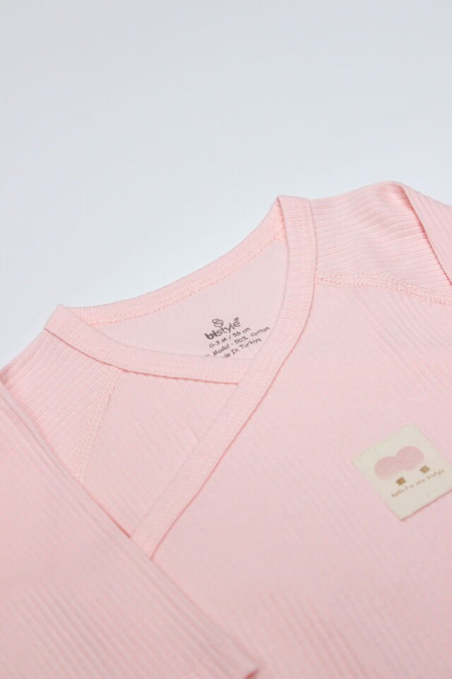 Bistyle Organic Modal Flying Balloons Kruvaze Uzun Kol Body BS17121 Pembe