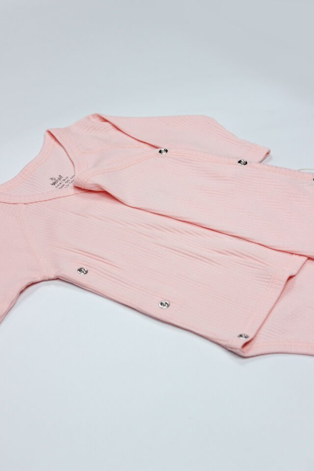 Bistyle Organic Modal Flying Balloons Kruvaze Uzun Kol Body BS17121 Pembe