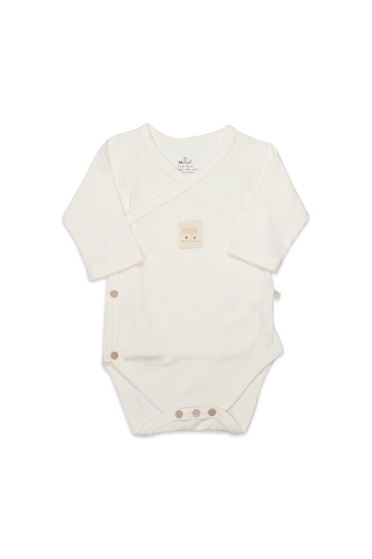 Bistyle Organic Modal Flying Balloons Kruvaze Uzun Kol Body BS17121 Ekru