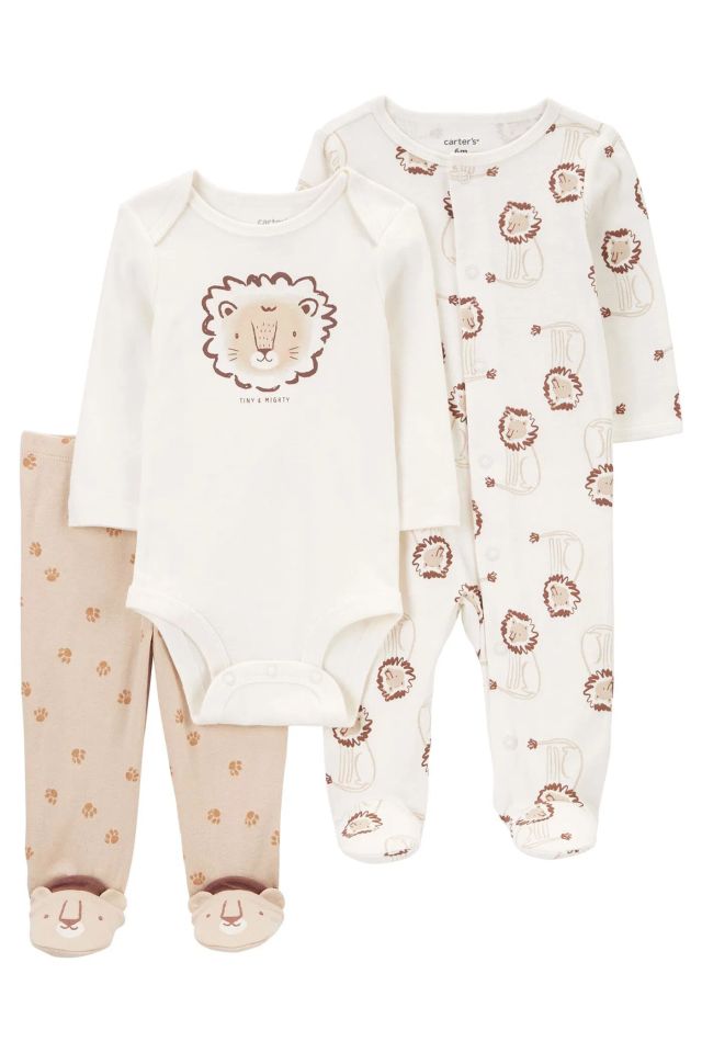 Carter's Erkek Bebek Tulum Body Pantolon Set 3'lü Paket 1R038310 Renkli