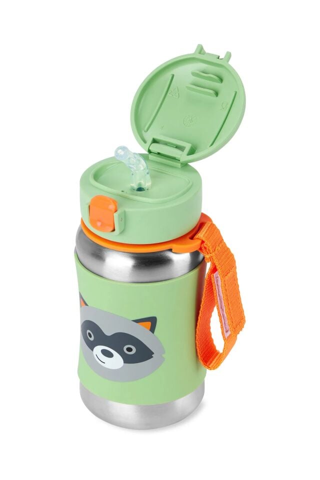 Skip Hop Zoo Pipetli Paslanmaz Çelik Suluk 350 ml Rakun