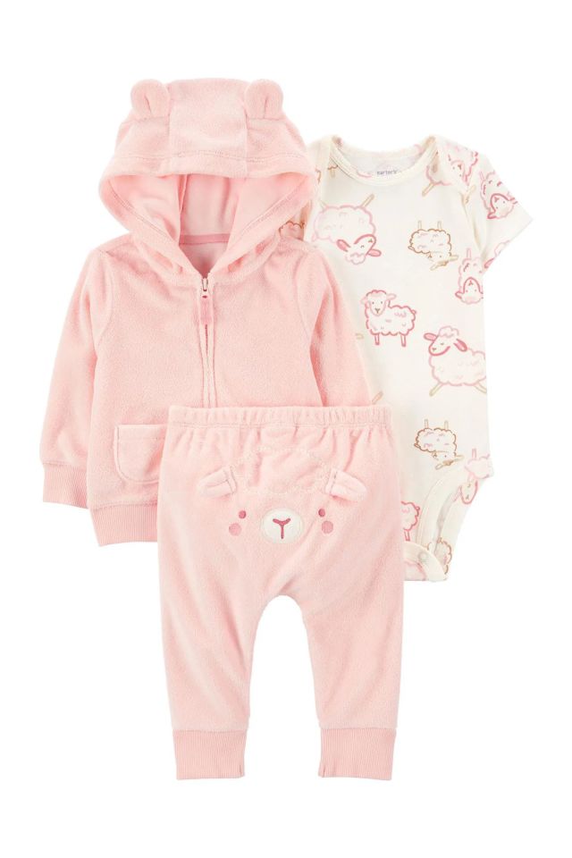 Carter's Kız Bebek Hırkalı Set 3'lü Paket 1R039810 Pembe