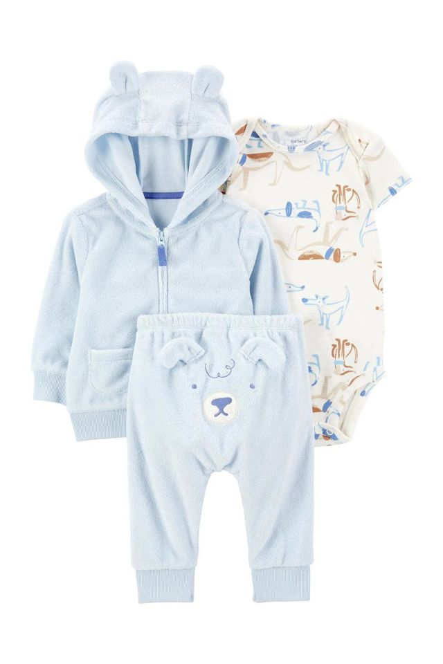 Carter's Erkek Bebek 3'lü Hırkalı Set 1R039910 Renkli