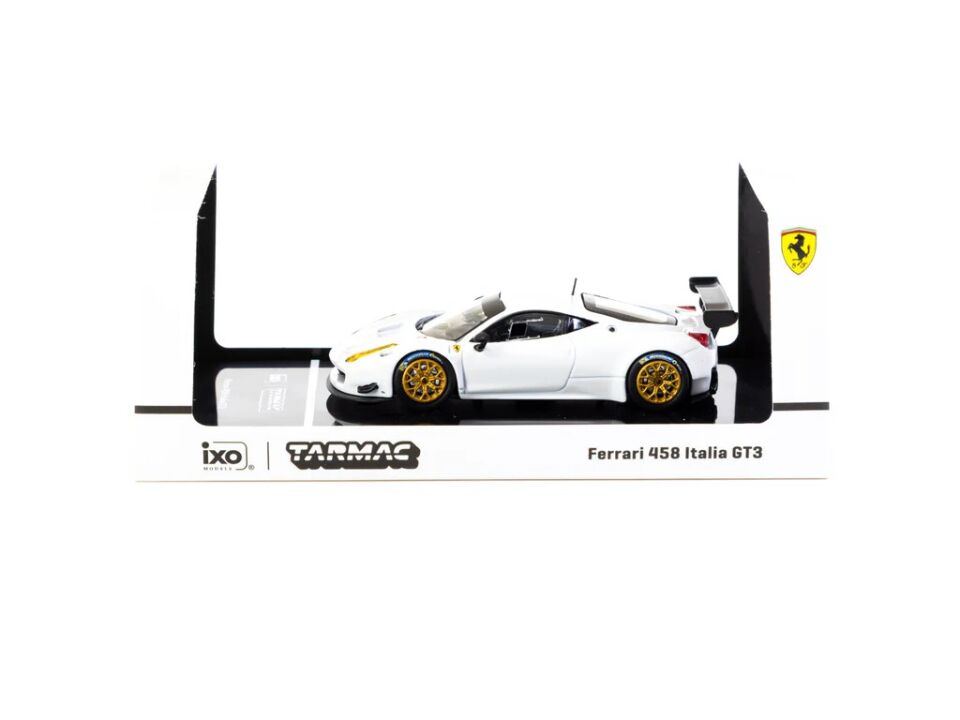 Tarmac Works X iXO Models 1/64 Ferrari 458 Italia GT3 White