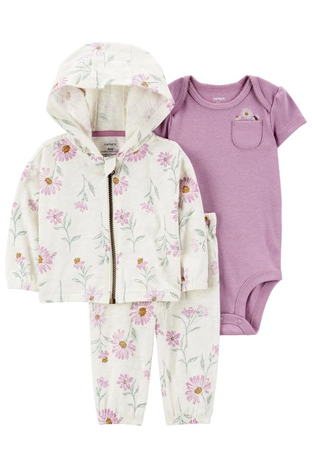 Carter's Kız Bebek Hırkalı Set 3'lü Paket 1R041010 Renkli