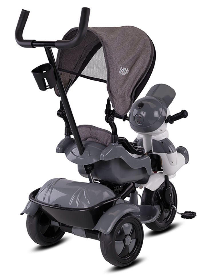 Babyhope 125 Yupi Triycle 3 Tekerli Kontrollü Bisiklet - Gri