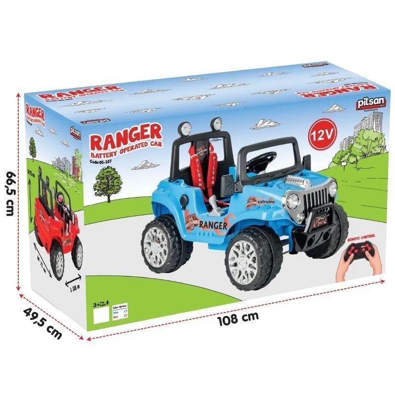 Pilsan Ranger Uzaktan Kumandalı Akülü Araba 12 Volt 05-107 - Metalik Pembe