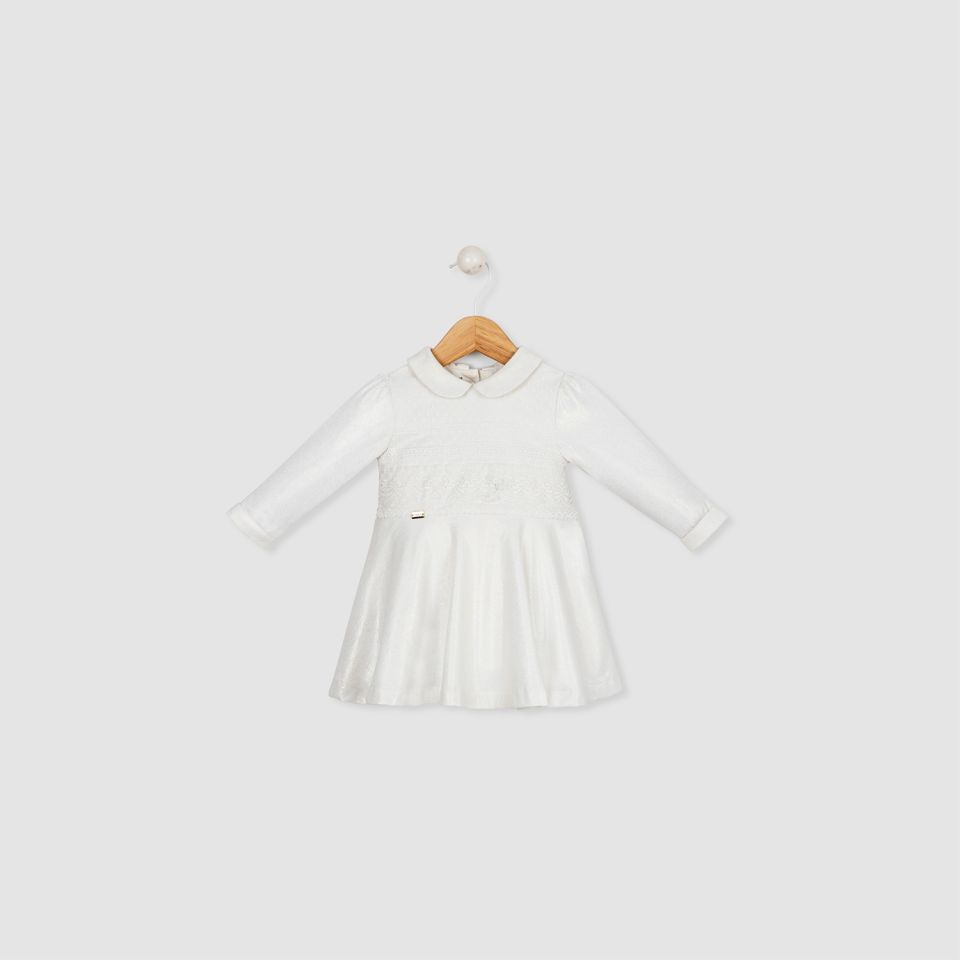 Babydola 13959 Kız Bebek Elbise Ekru