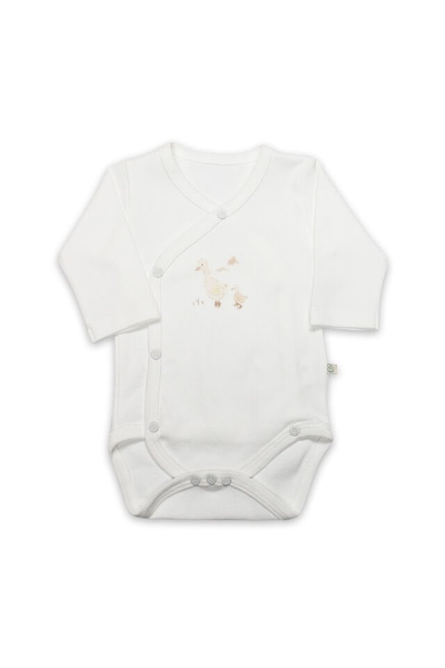 Bistyle Kruvaze  Body Uzun Kol Welcome Baby Duck 17108 Sarı