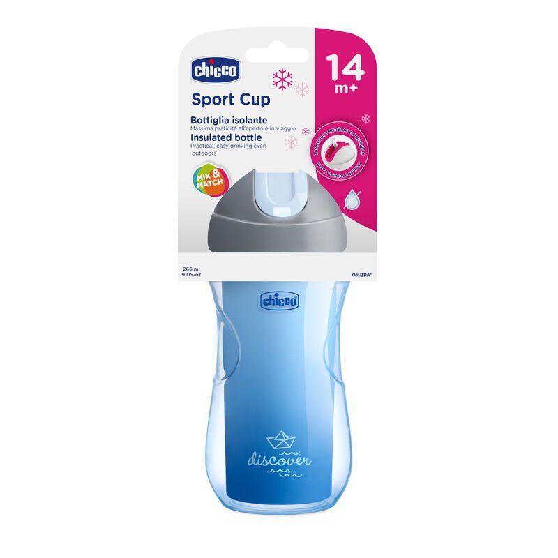 Chicco Isı Yalıtımlı Sport Pipetli Bardak 14 Ay+ Erkek Mavi