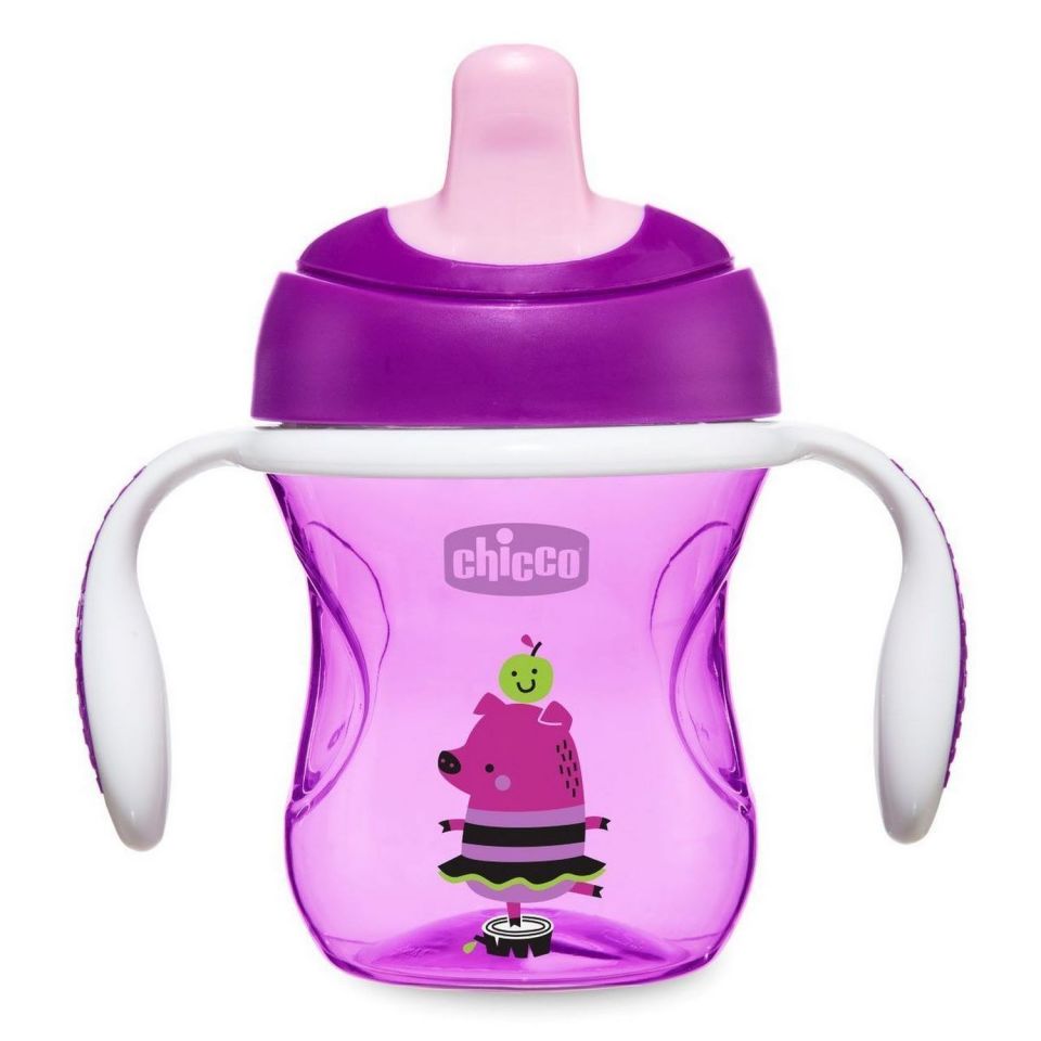 Chicco Yarı Yumuşak Uçlu Alıştırma Bardağı 6 Ay+ 200 ml Kız