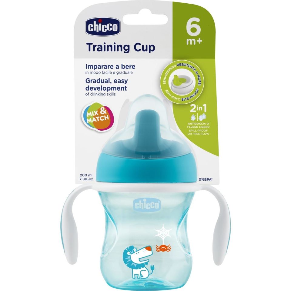 Chicco Yarı Yumuşak Uçlu Alıştırma Bardağı 6 Ay+ 200 ml Erkek