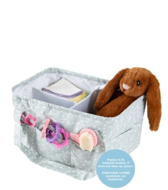 BabyJem Katlamalı Anne & Bebek Organizer 795 Yeşil Çiçek