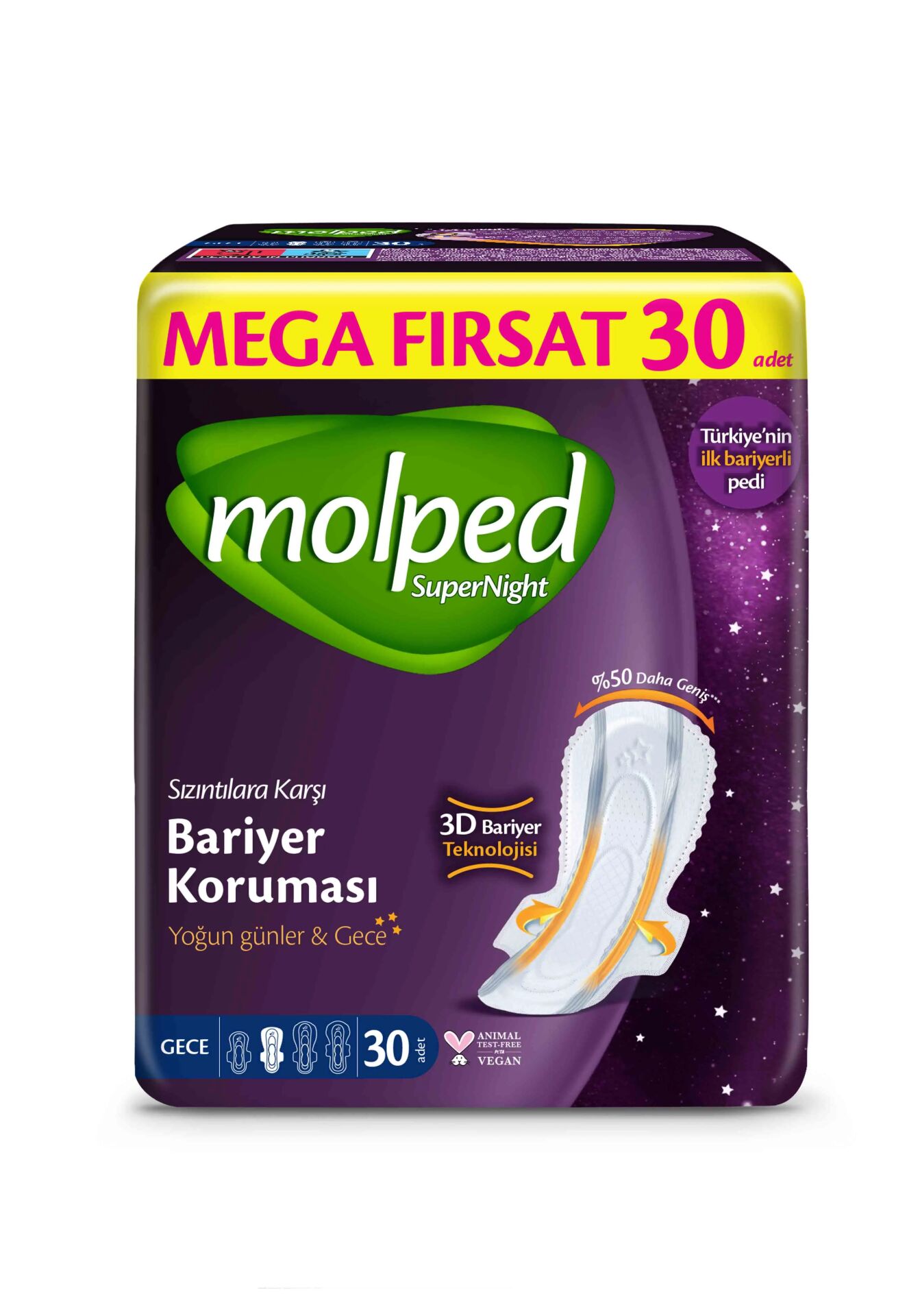 Molped SüperNight Gece Mega Ped 30 Adet