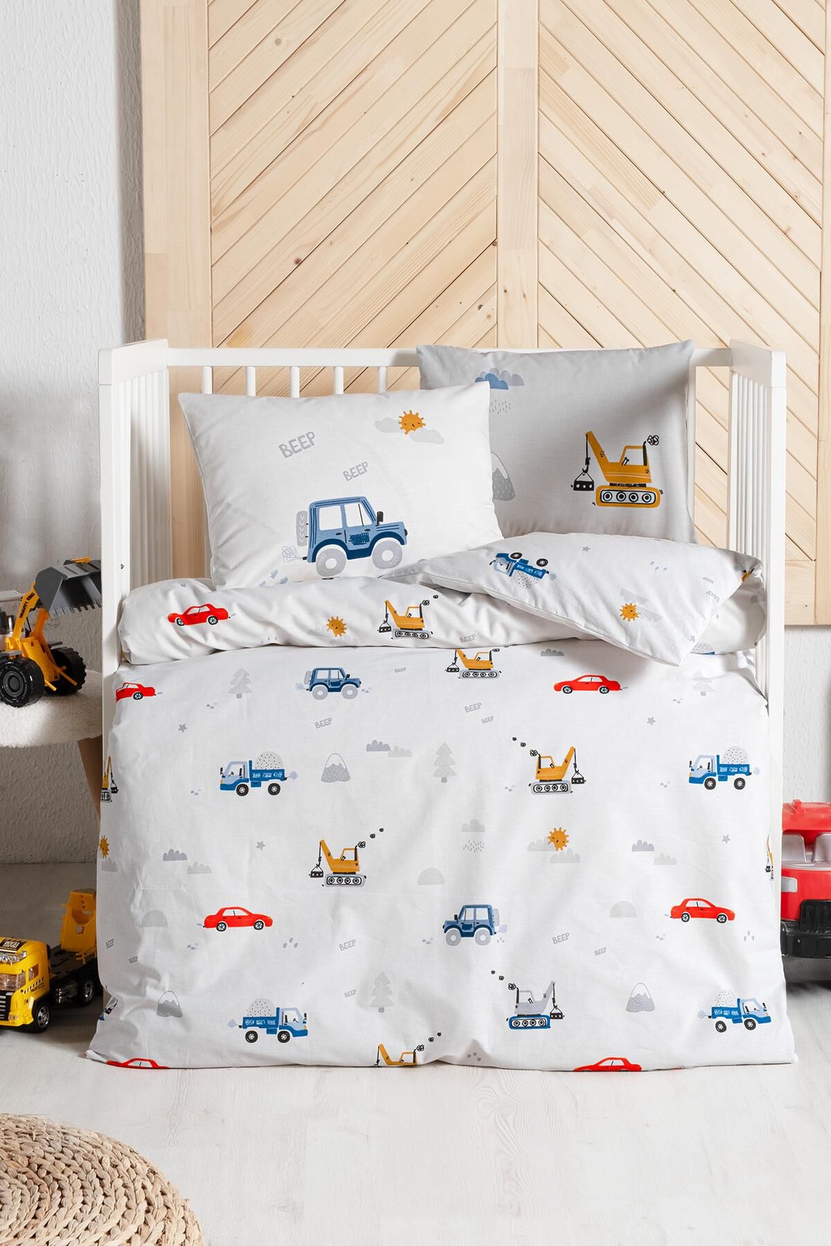 Kanz Ranforce Bebek Nevresim Takımı Knz-001 Digger Cars