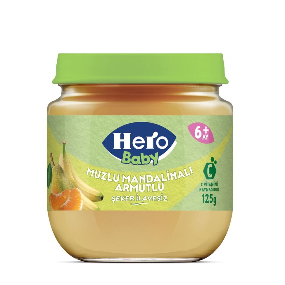 Hero Baby Muzlu Mandalinalı Armutlu Kavanoz Mama 125 Gr