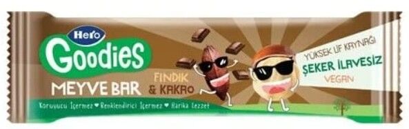 Hero Goodies Findık Kakao Meyve Bar 30 Gr
