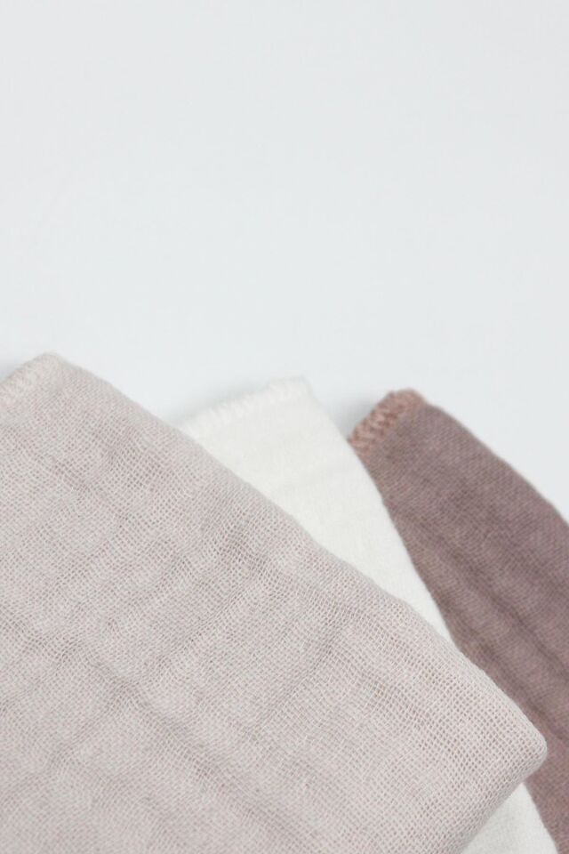 Bistyle 6'lı Müslin Mendil 20x20 cm 90106 Taş Ekru Antrasit