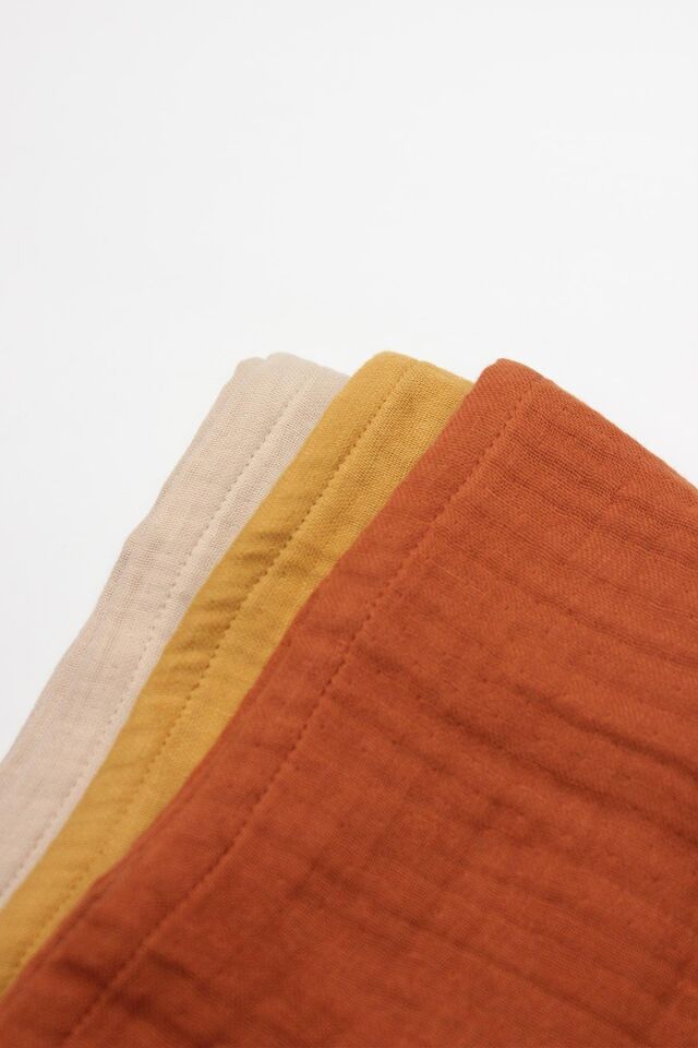 Bistyle 6'lı Müslin Mendil 20x20 cm 90106 Kiremit Bej Hardal