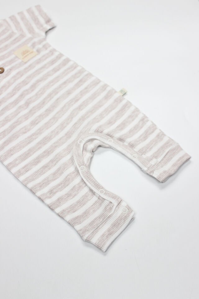 Bistyle Line Colors Yarım Kol Patiksiz Tulum 15126 Bej