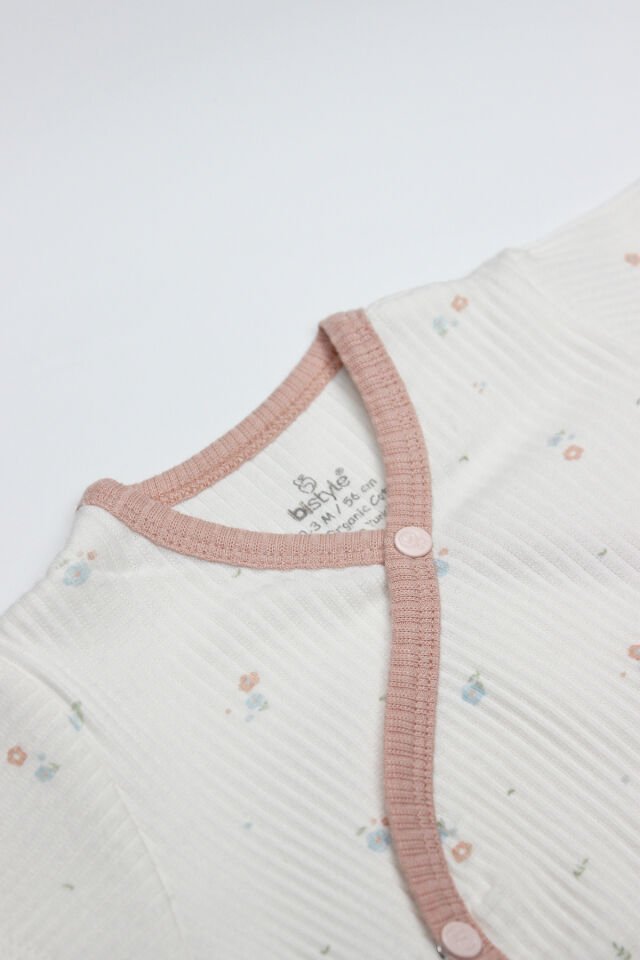 Bistyle Bloom Rose 2'li Yarım Kol Badi 17119 Ekru Gül Kurusu