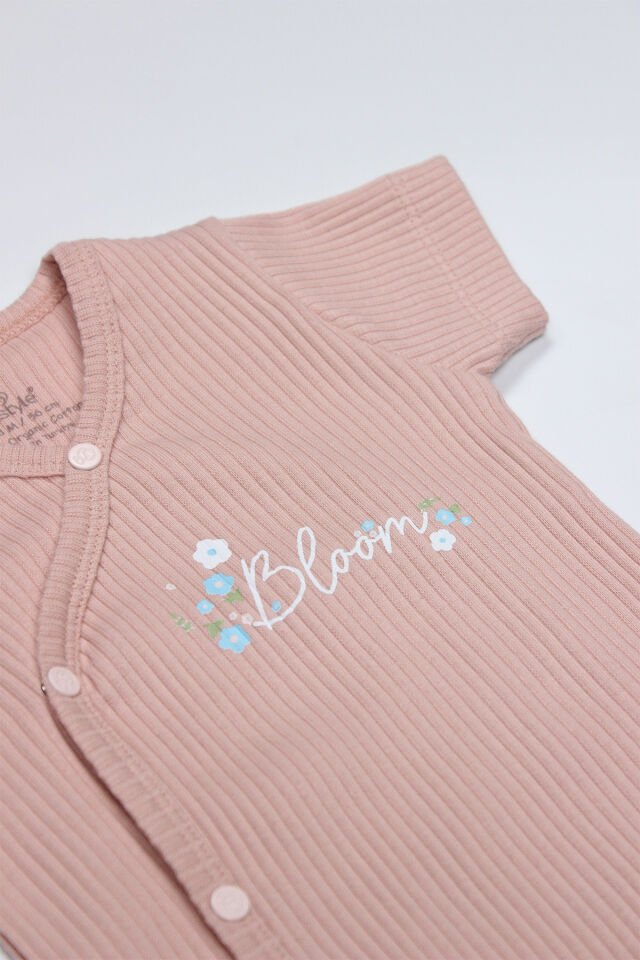 Bistyle Bloom Rose 2'li Yarım Kol Badi 17119 Ekru Gül Kurusu