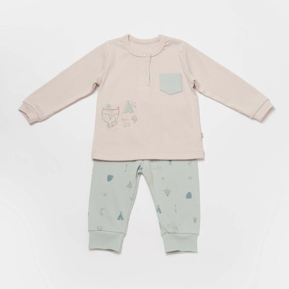 Bibaby Biorganic Modal Happy Forest 2'Li Takım 59781 Bej-Mint