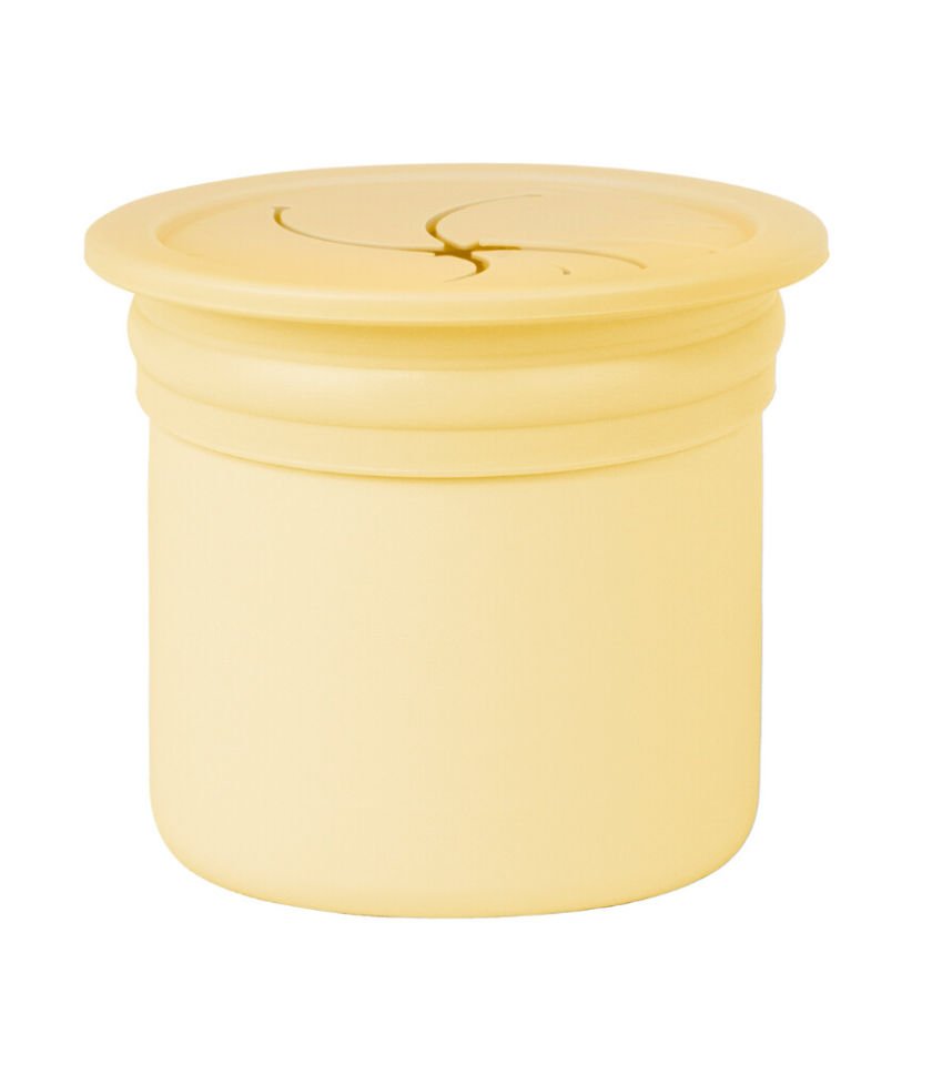 OiOi Ham+Hüp Pipetli Silikon Bardak Seti Mellow Yellow / Powder Grey